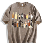 Animal Horse Herd 1pc Vintage Washed T-Shirt in Brown