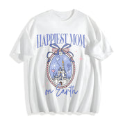 Youth and Adult Magic Kingdom Castle Coquette Bow Cotton T-Shirt in White