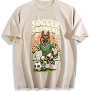 Soccer Shepherd Vintage Washed T-Shirt in Beige