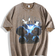 Saint Kids & Dove Religious Vintage Washed T-Shirt in Brown