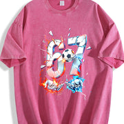 67 Soccer Vintage Washed T-Shirt in Red