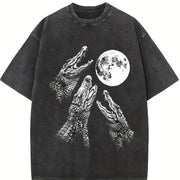 Alligator Moon Pepper Vintage Washed T-Shirt in Black