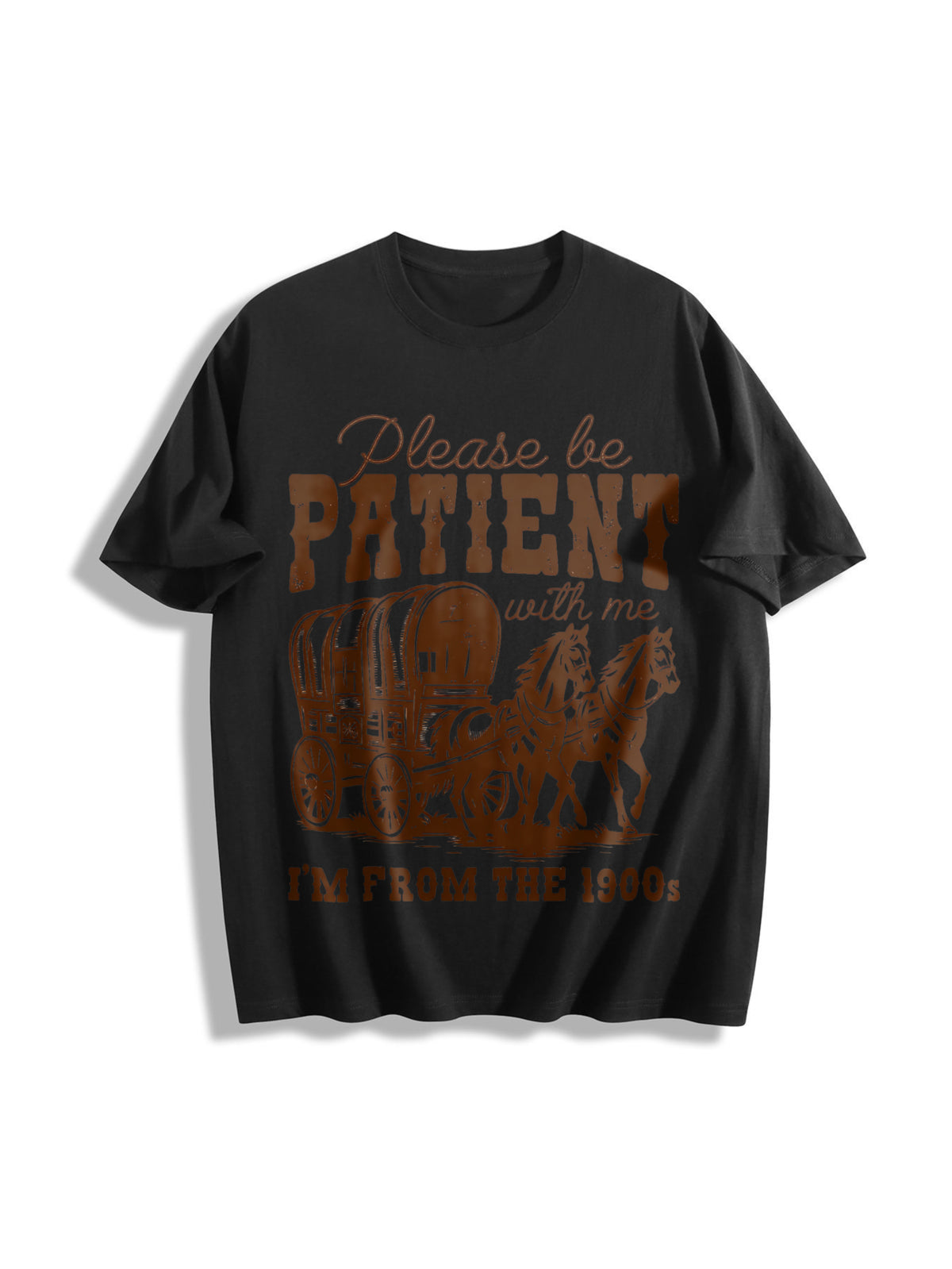 Please Be Patient with Me I'm from the 1900s Cotton T-Shirt in Black