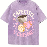 Latina Mexican Baked Concha Pastry Conchas Vintage Washed T-Shirt in Purple