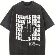 Custome NAME Retro Bachelorette Bride Vintage Washed T-Shirt in Black