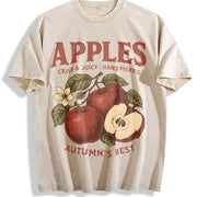 Apples Autumn's Best Vintage Washed T-Shirt in Beige