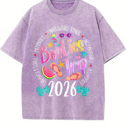 Coastal Granddaughter Vibes Sun-faded Broken-in Feel Vintage Washed T-Shirt in Purple