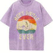 Best Uncle Ever Uncle Announcement Vintage Washed T-Shirt in Purple