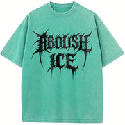 Abolish ICE Anti ICE S~5XL and Batik vintage washed oversized T-shirt in Blue