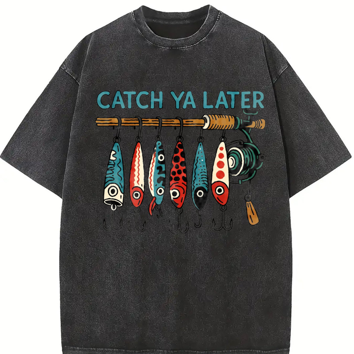 Catch Ya Later Vintage Washed T-Shirt in Black