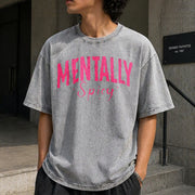 Mentally Spicy Vintage Washed T-Shirt in Gray