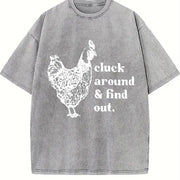 Stretch Chicken Vintage Washed T-Shirt in Gray