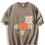 I Will Praise in Every Season Vintage Washed T-Shirt in Brown