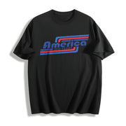 American Flag 250 Years USA Cotton T-Shirt in Black