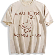 What If I'm Not Silly Enough Vintage Washed T-Shirt in Beige