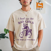 I Heard You Like Bad Girls Vintage Washed T-Shirt in Beige