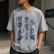 Space Racoons Raccoon Vintage Washed T-Shirt in Gray