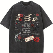 Run Little Mouse Haunting Adeline Dark Romance Book vintage washed oversized T-shirt in Black