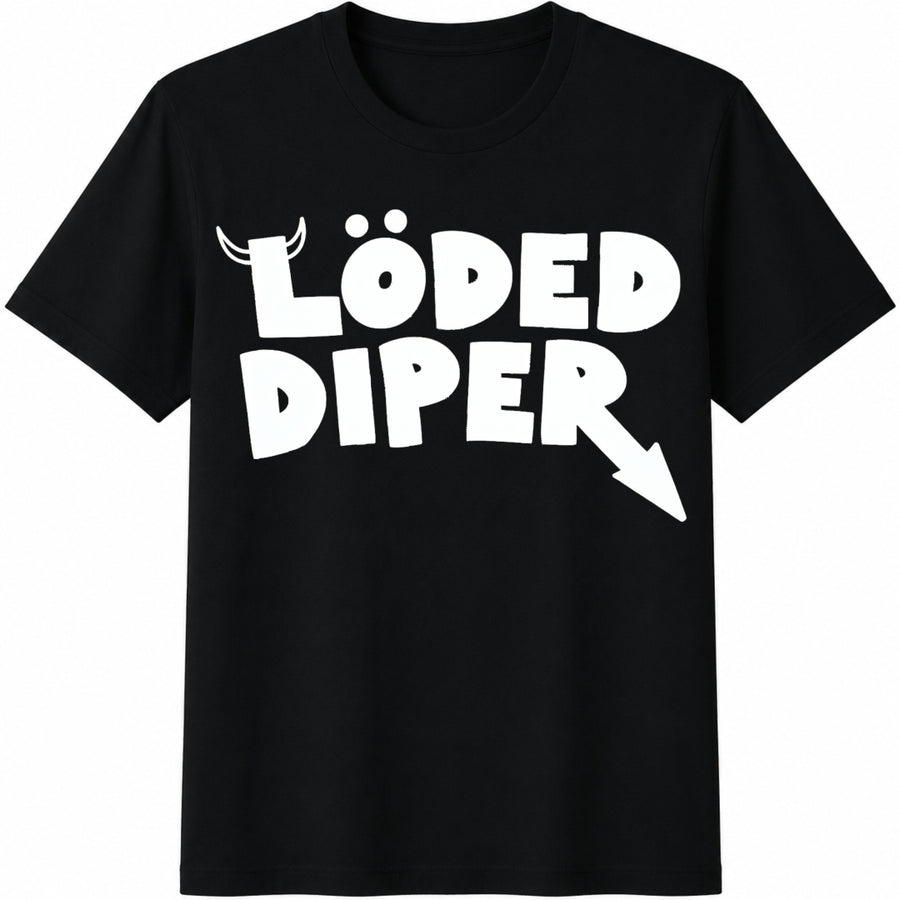 Loaded Diaper Cotton T-Shirt in Black