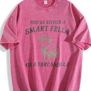Are You a Smart Fella Vintage Washed T-Shirt in Red