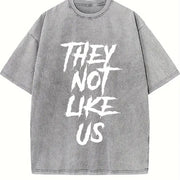 They Don't Like Us Vintage Washed T-Shirt in Gray