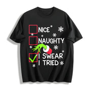 I Swear I Tried Cotton T-Shirt in Black