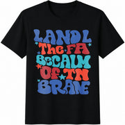 Land of the Free Because of the Brave Cotton T-Shirt in Black