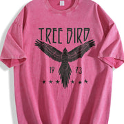 Free Bird Boho Vintage Washed T-Shirt in Red