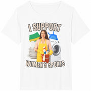 I Support Sports Offensive Sarcastic Humor Cotton T-Shirt in White