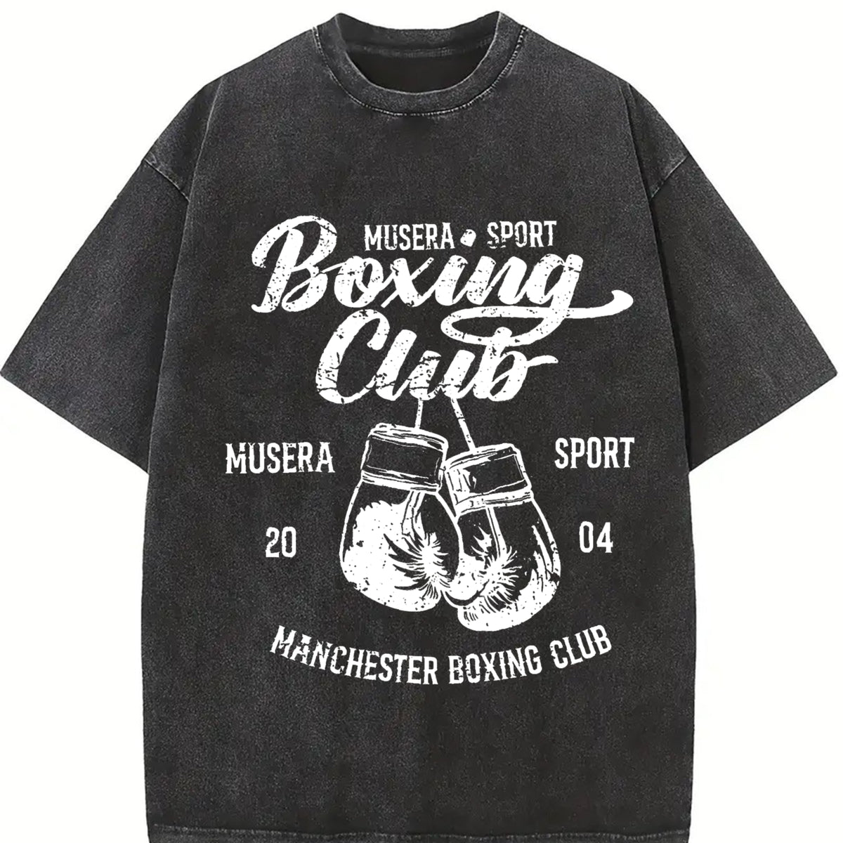 Manchester Boxing Club 2004 Vintage Washed T-Shirt in Black