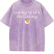 Bad Day To Be A Deviled Egg Thanksgiving Dinner vintage washed oversized T-shirt in Purple