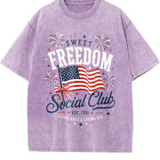 Sweet Freedom Social Club Vintage Washed T-Shirt in Purple