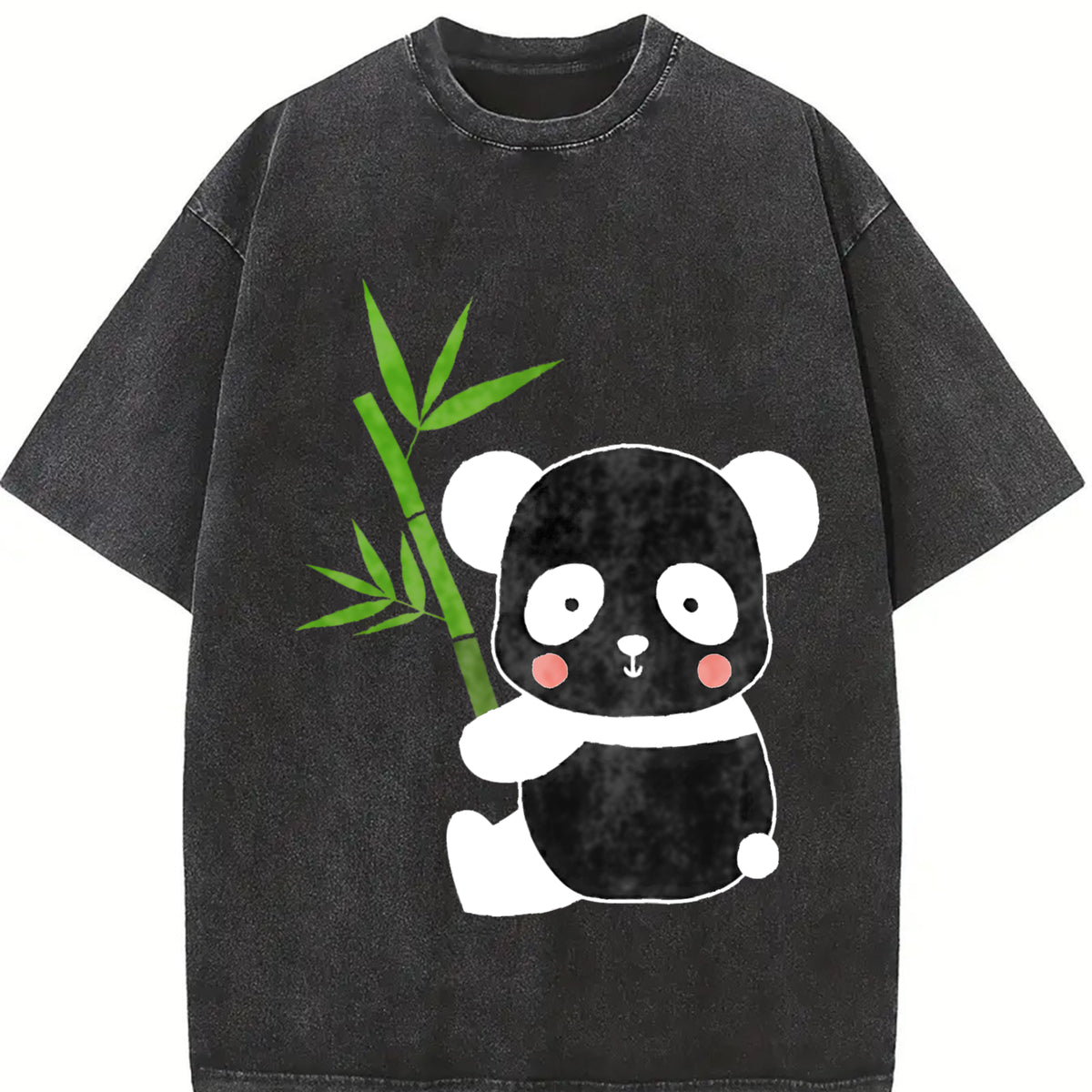 Panda Bear Panda Lover Vintage Washed T-Shirt in Black