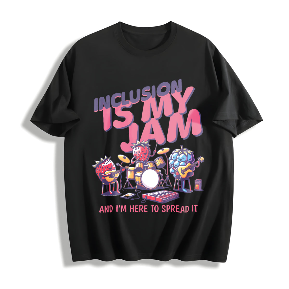 Inclusion Is My Jam Cotton T-Shirt in Black