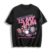Inclusion Is My Jam Cotton T-Shirt in Black
