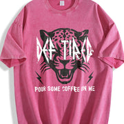 Retro Def Tired Coffee Vintage Washed T-Shirt in Red