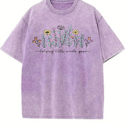 Teacher Helping Little Minds Grow Cute for Teachers vintage washed oversized T-shirt in Purple