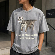 Contaminated with Radiation Vintage Washed T-Shirt in Gray