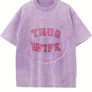 Thug Wife Vintage Washed T-Shirt in Purple