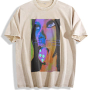 PS2 Ad Campaign Y2k Gaming Vintage Washed T-Shirt in Beige