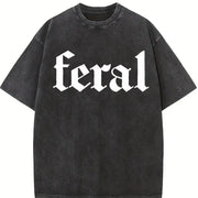 Feral Human for Feral Wife Vintage Washed T-Shirt in Black