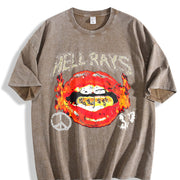 Flame Lips Dollar Tank Vintage Washed T-Shirt in Brown