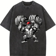 Gorilla Dumbbells Vintage Washed T-Shirt in Black