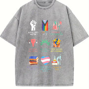 Big Fan of Human Rights! # AbolishIce # IceOut # Vintage Washed T-Shirt in Gray