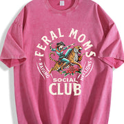 Wild Mom Social Club Vintage Washed T-Shirt in Red