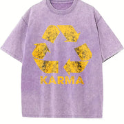 Karma Recycler Motivational Positivity Universe Novelty Vintage Washed T-Shirt in Purple
