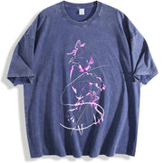 Shinobu x Demon Slayer Anime – Collector Drop vintage washed oversized T-shirt in Blue