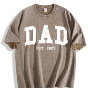 Custom Dad Cute Fathers Day Vintage Washed T-Shirt in Brown
