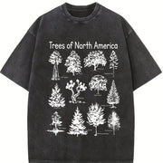 Trees of North America Vintage Washed T-Shirt in Black