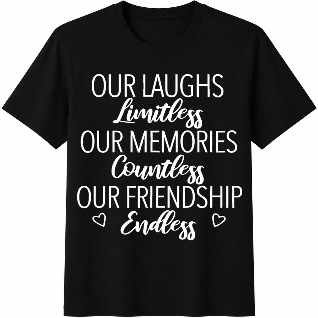 Friends Our Laughs Are Limitless Cotton T-Shirt in Black